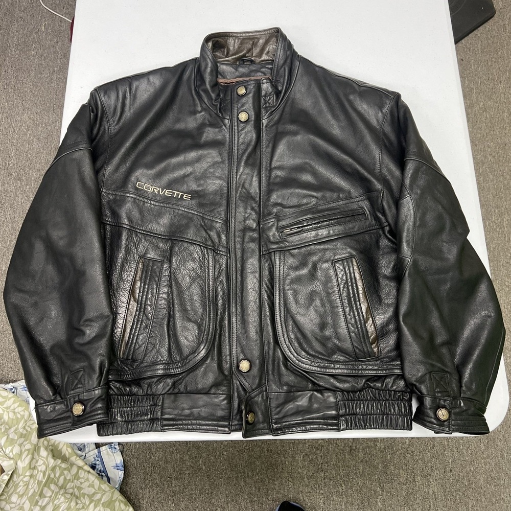 Reed Sportswear Corvette Leather Jacket Mens 40 Black Thinsulate Bomber C3